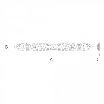 Inlay with carved geometric pattern