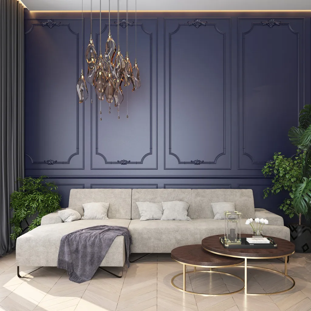 Corner molding MLDPU-003U, polyurethane, 218 mm, application on facade