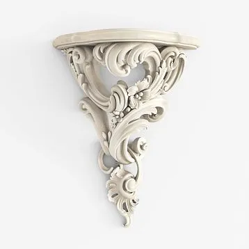 Handcrafted: exquisite carved ornament on shelf Versailles 009-001.