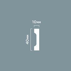 Skirting board W40V1 POLYSTYRENE HI WOOD 40 mm x 10 mm x 2.0 m. drawing
