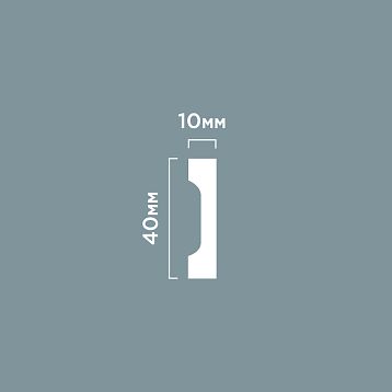 Floor skirting board W40V1 from polystyrene HI WOOD, minimum height 40 mm, smooth surface, white color