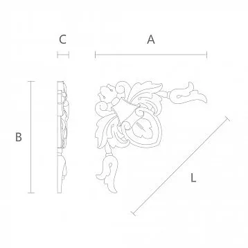 Decorative carved plate N-208 made of wood with floral ornament