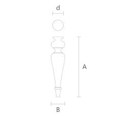 Carved furniture leg MN-117 scheme