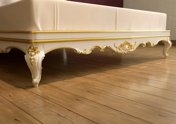 Carved wooden legs for a bed