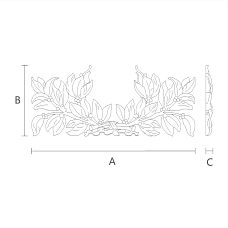 Рельефная накладка из дерева с цветочным мотивом для украшения поверхностей чертеж