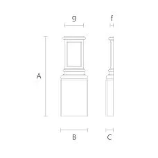Base for pilaster. Carved wooden decor BS-008 for pilaster drawing