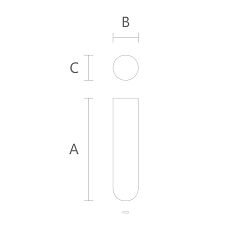 Technical drawing of precision-finished furniture leg MN-234 with dimensions indicated