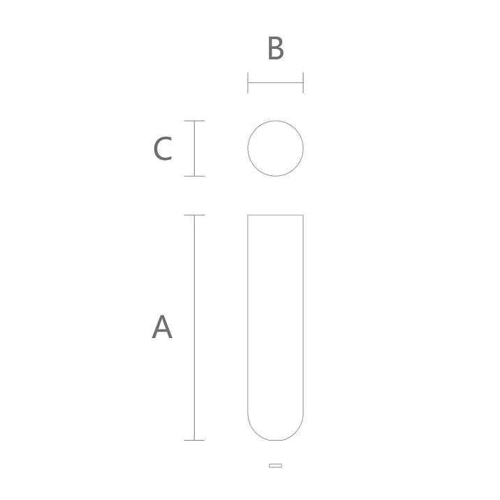 Technical drawing of precision-finished furniture leg MN-234 with dimensions indicated