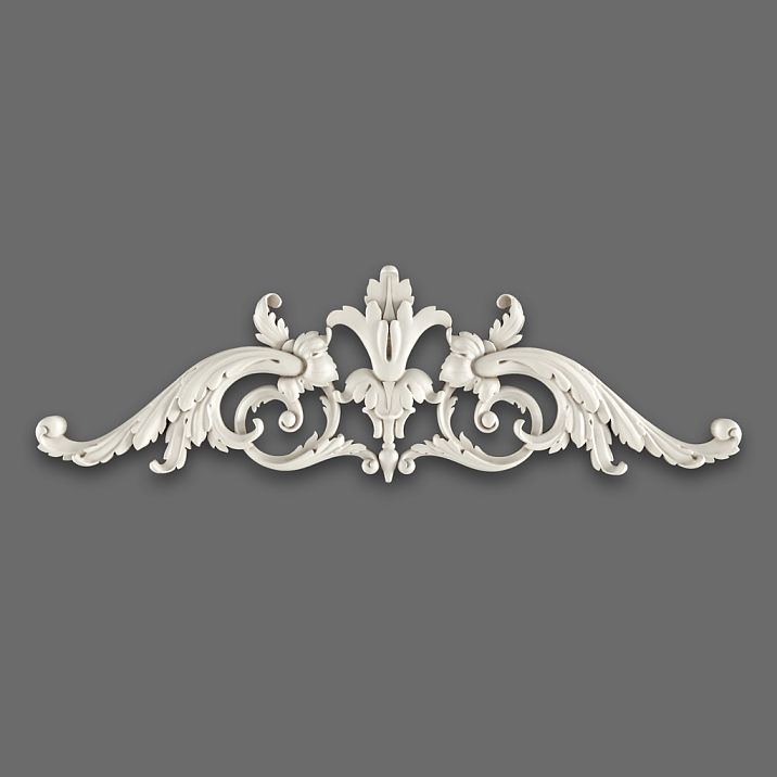 Drawing of relief decoration NPU-098 with dimensions (height, width, thickness) for various design projects