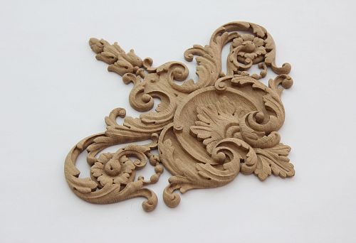 Hand-carved wooden decorative element for interior and furniture in Saint Petersburg