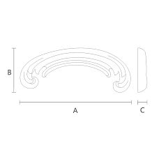 N-428R applique with floral ornament, drawing