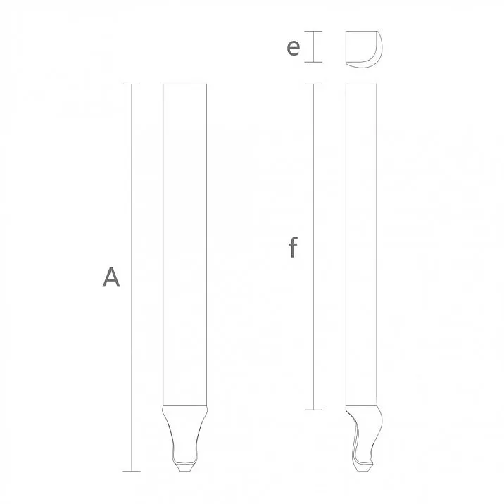 Furniture leg with drawing