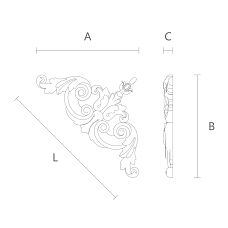 Carved Molding NPU-202 from polyurethane, molding drawing