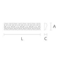 Polyurethane molding KPU-074, decorative applique for interior design drawing