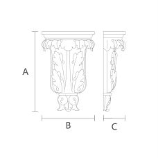 Кронштейн KR-028 для утонченных интерьерных решений чертеж