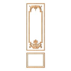 Комплект декора C-003-3 из дерева с цветочным орнаментом