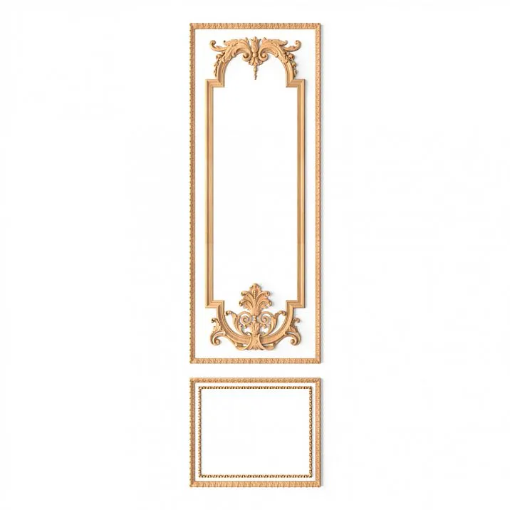 Комплект декора C-003-3 из дерева с цветочным орнаментом