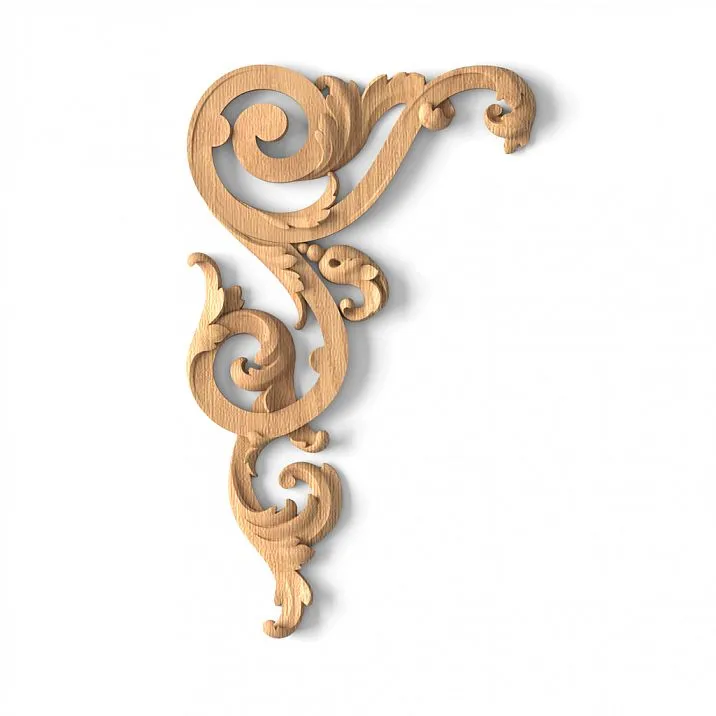 Carved Insert N-323L wooden decorative element for decor