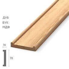 Деревянный молдинг MLD-029 габаритного сечения 70×14 и 70×16 мм монументальный четвертькруглый профиль из дуба бука МДФ