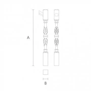 Carved oak stair post