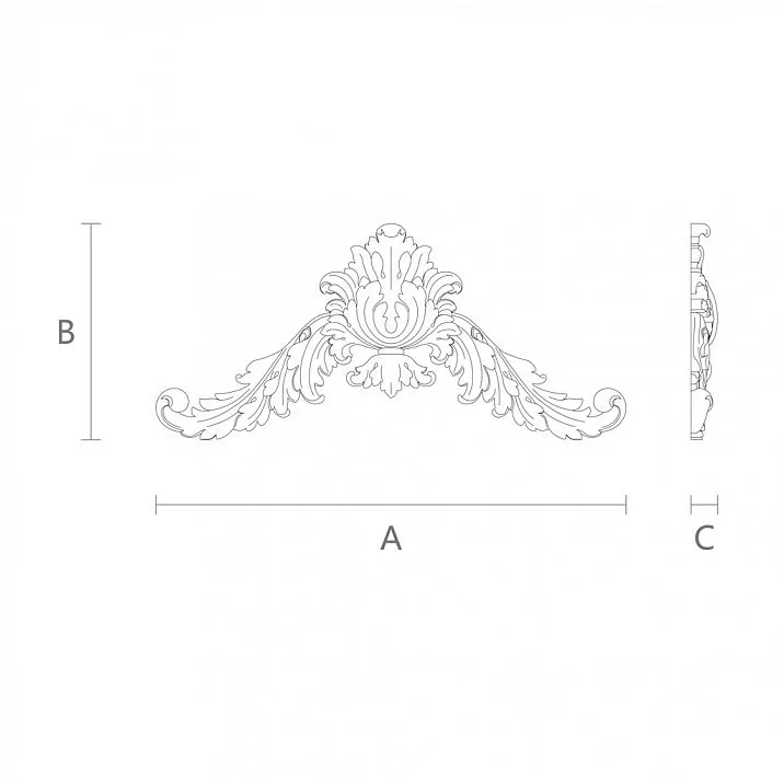 Wooden Inlay with Detailed Carved Floral Pattern