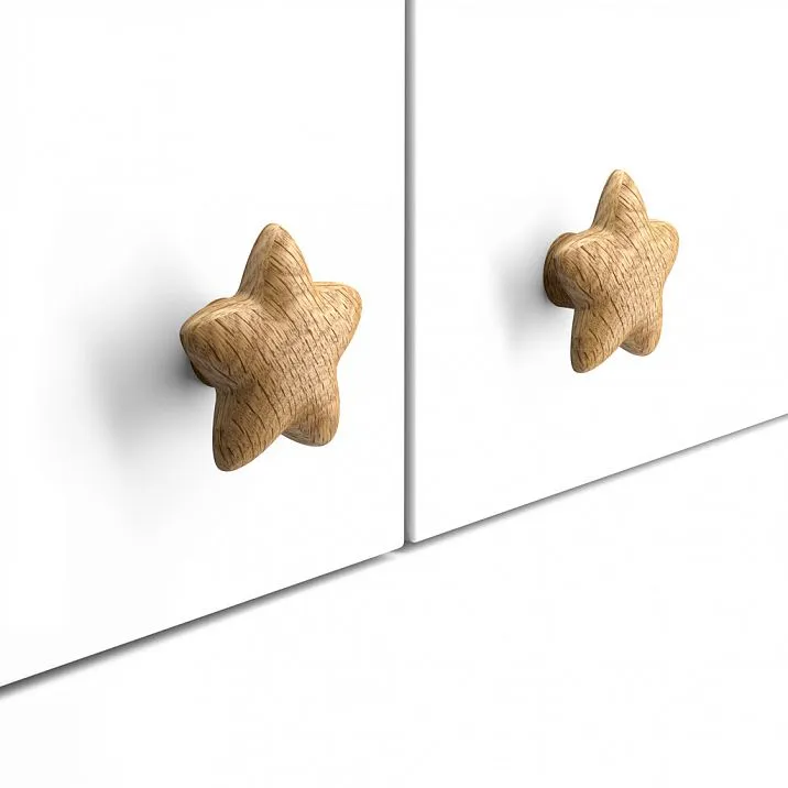 Childroom handle made of natural wood with texture and color
