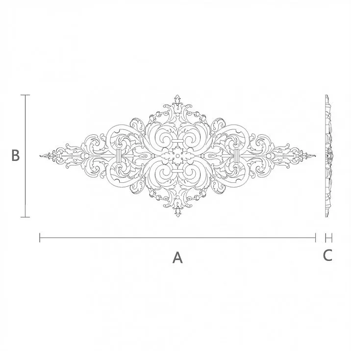 Резная фигура из дерева - накладка N-321 чертеж
