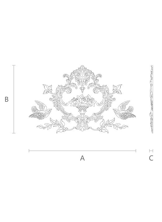 Wooden decoration set C-051 schematic drawing