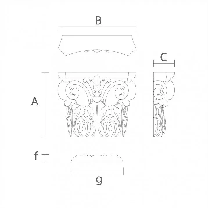 Архитектурная Капитель KL-004 чертеж