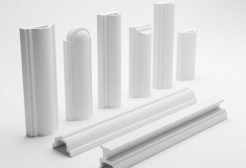 Polyurethane wall moldings for painting in various shapes and profiles in modern style