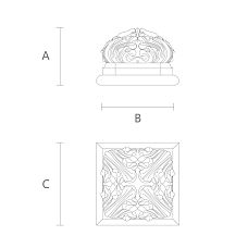 Wooden finial L-110 for giving the staircase elegance and grandeur, drawing