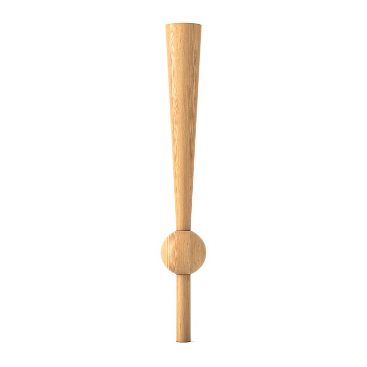 Modern furniture leg MN-238, height 750 mm, central spherical part made of premium-grade beech solid wood