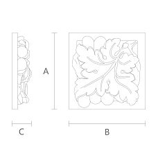 Резная Розетка из Бука R-067R чертеж