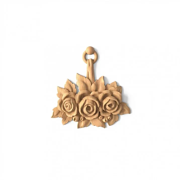 Door and Furniture Decor in the Shape of Flowers, Wooden Insert N-463.2