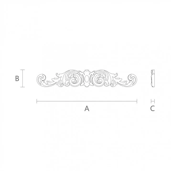 Резная накладка N-092 с чертежами изделия