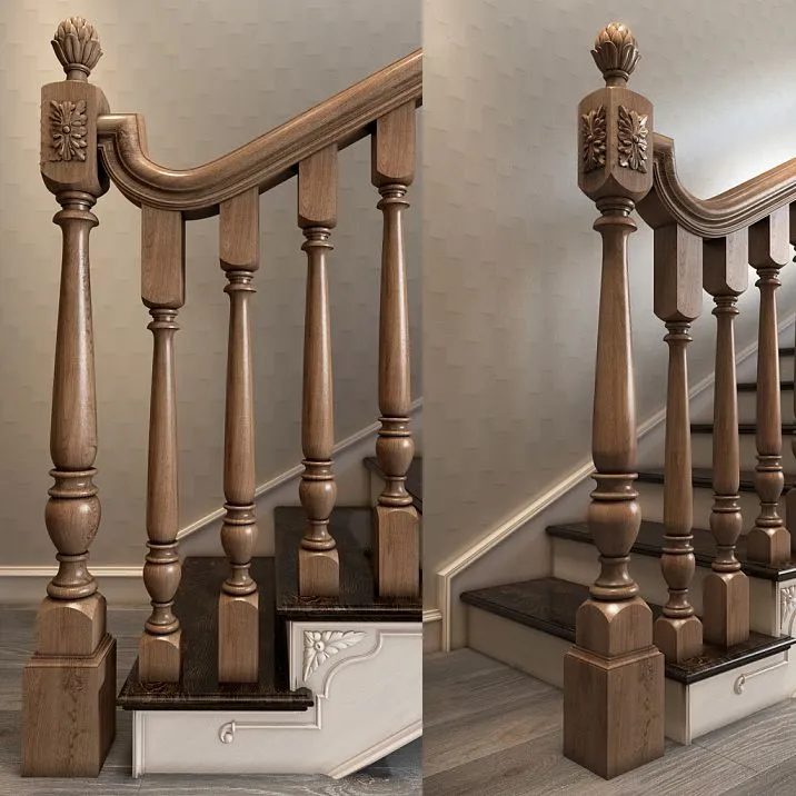 Carved staircase detail L-055, stair post shown in the photo, application