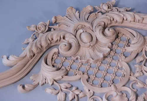 Decorative wooden carving with exquisite patterns for a stylish interior.