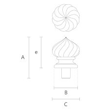 Wooden cap L-091 made of oak or beech &mdash; drawing