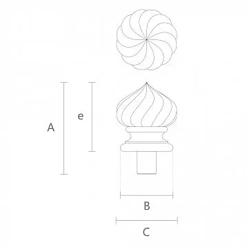 Finial on post L-091 for interior and furniture decoration