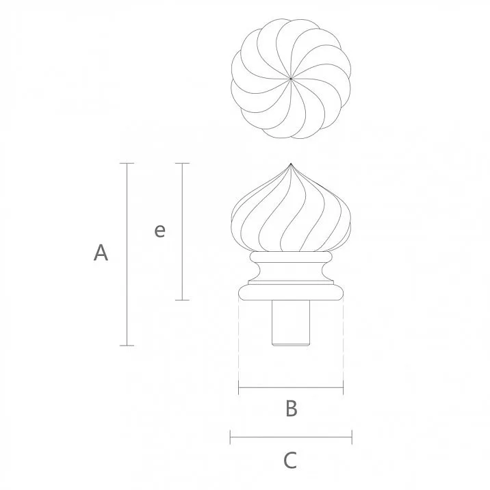 Wooden cap L-091 made of oak or beech &mdash; drawing