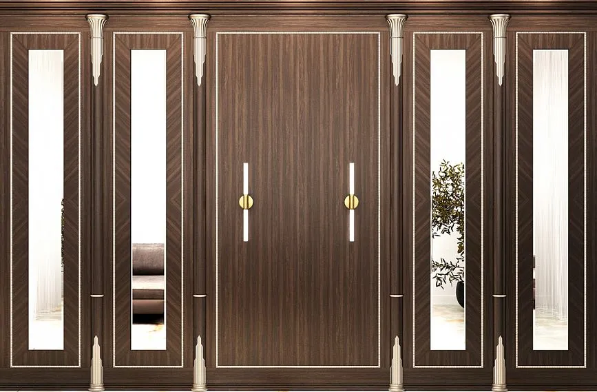 Idea for interior design using wall panels and cornices