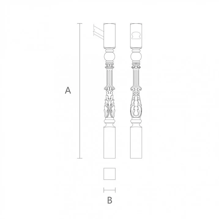 Stair post drawing scheme