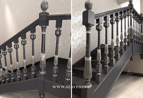 Example of precise calculation of baluster spacing in interior design