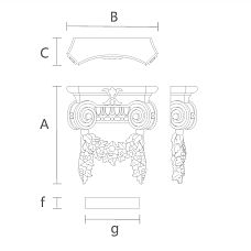 Чертеж резная капитель КЛ-058 из массива дерева