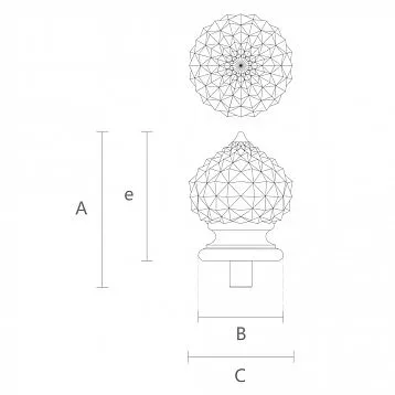 Wooden post cap L-089 for giving stairs elegance and grandeur &mdash; drawing