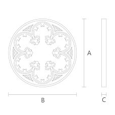Элегантная Резная Розетка R-076 чертеж