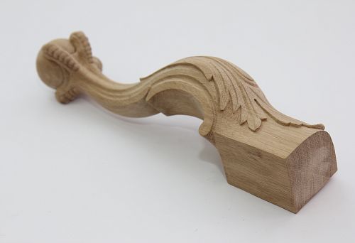 Decorative furniture leg 220 mm with an elegant pattern.