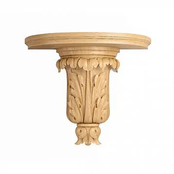 Carved shelf PKR-028.1 made of solid oak or beech in classic style with rich decoration.