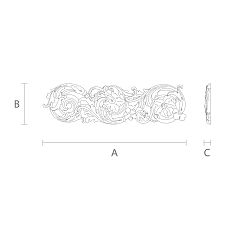Decorative element for decorating furniture, walls, doors, ceilings, drawing