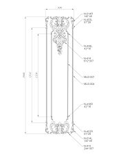 Wooden decor set for furniture and interior design drawing